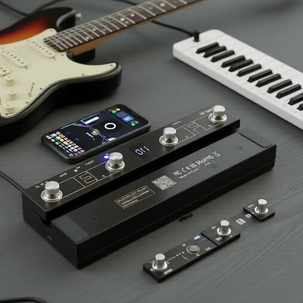 M-VAVE Chocolate Plus: Controladora de teclado MIDI Bluetooth 4 interruptores para gravação de áudio e looper ao vivo