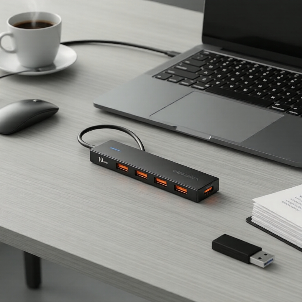 Vention USB-C para 4x USB-A 3.2 Gen 2 e USB-C 10Gbps Hub 5 em 1 para Windows/Mac/Linux