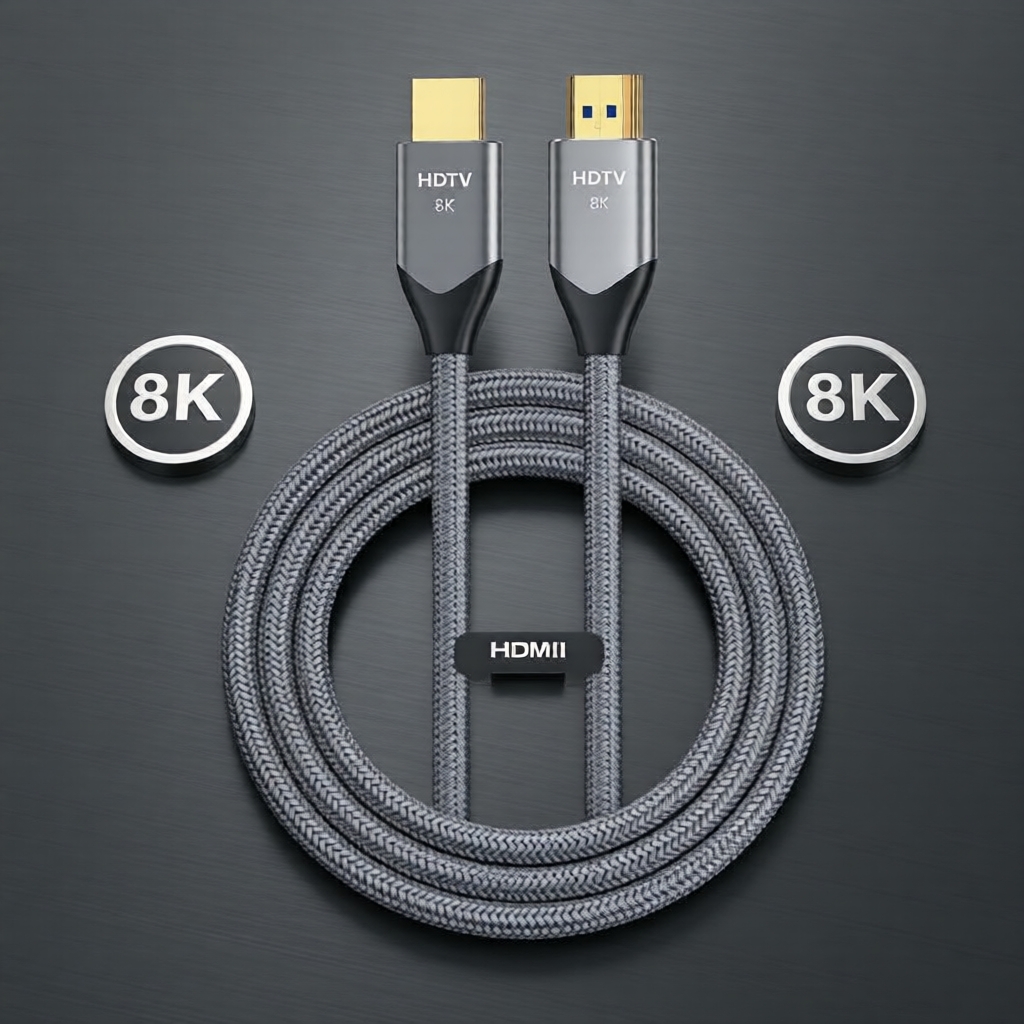 Cabo HDMI 2.1 48Gbps de Alta Velocidade 5M 8K 60Hz 4K 120Hz HDR para PS5 Pro, Xbox e Monitores