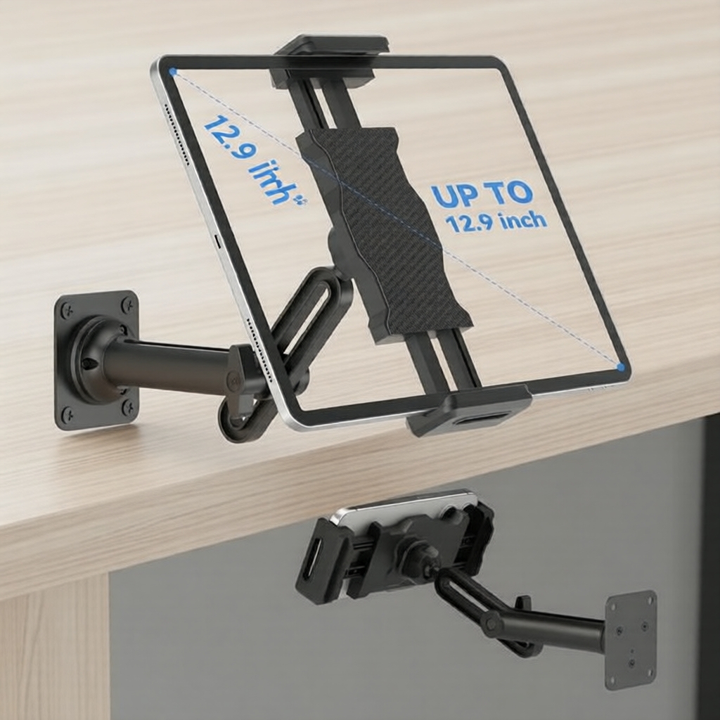 Suporte de Parede Metálico Ajustável para iPad – Suporte de Braço para Tablet, Presente de Dia das Crianças 2026