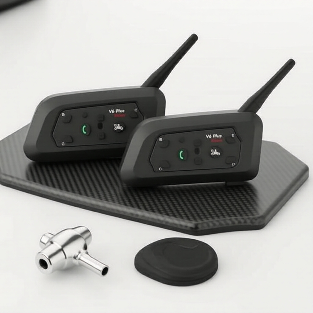 V6 Plus 1 peça Fones de Ouvido Bluetooth à Prova D'água, Intercomunicador sem Fio 1500m para Capacetes de Moto