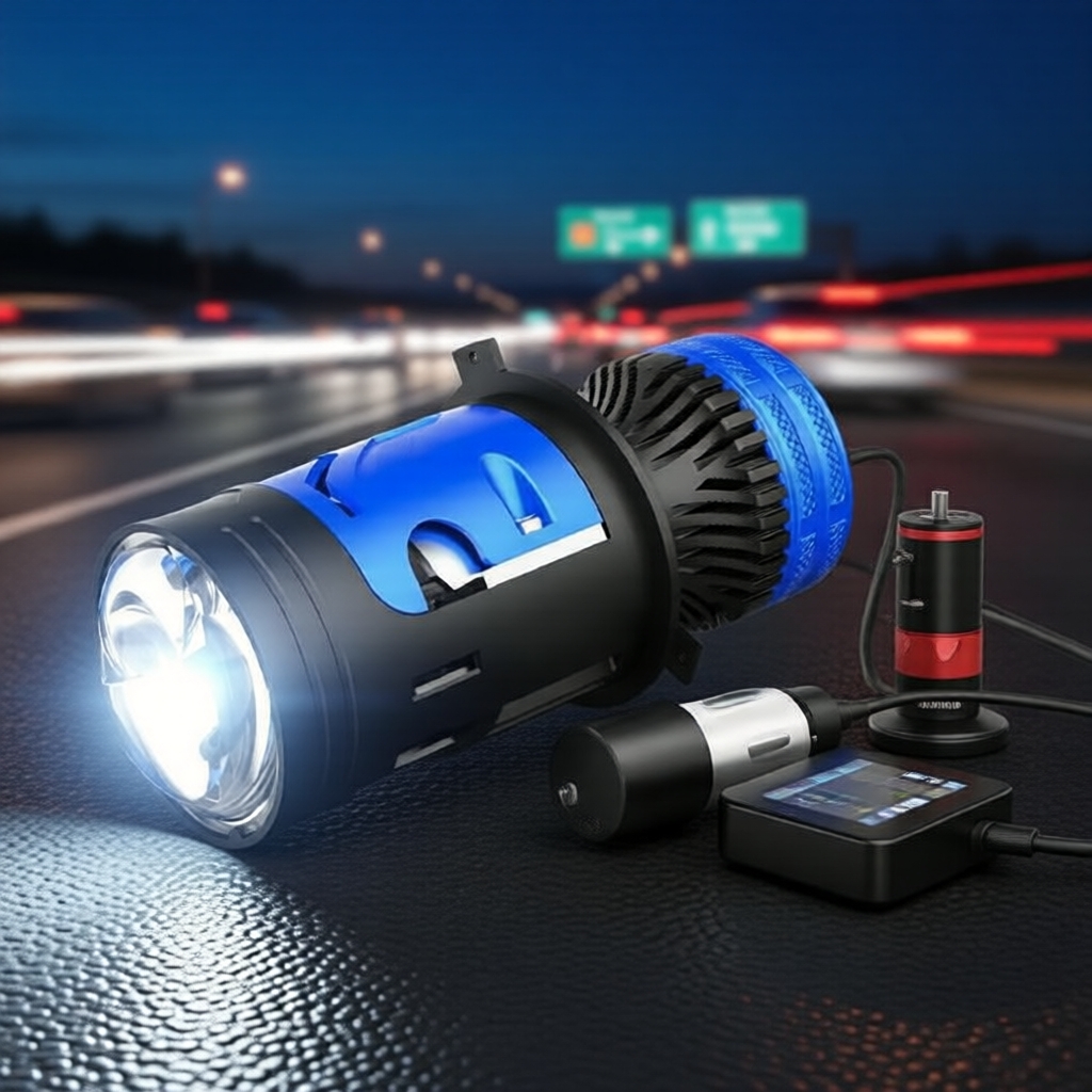 H4 Lâmpada Bi-LED 180W para farol com projetor e ventoinha turbo 12V