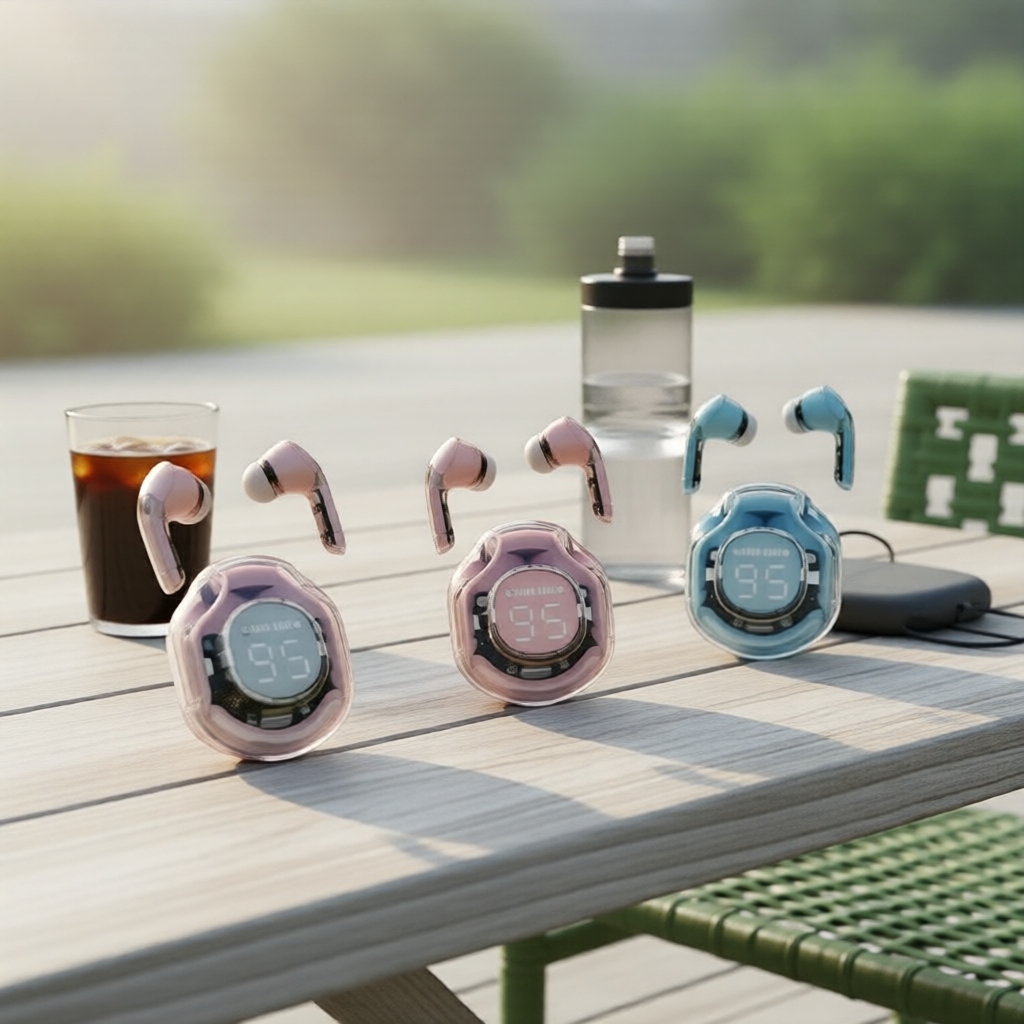 Fones de Ouvido T8 TWS Bluetooth, Headset Gamer Esportivo Sem Fio, Fones Intra-Auriculares com Redução de Ruído, Graves
