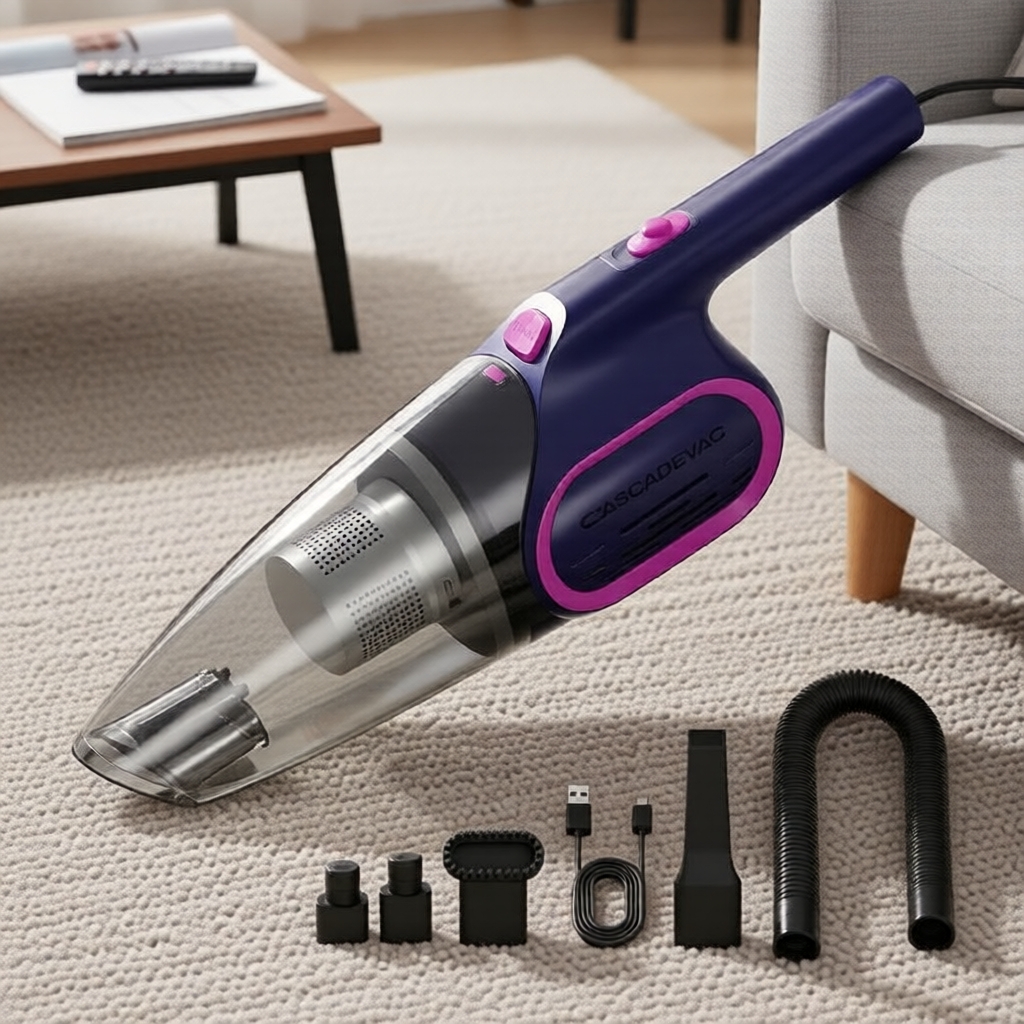 Aspirador de Pó Sem Fio Essencial – Compacto e Potente, Ideal para Pelos de Animais, Limpeza de Carros e Escritórios