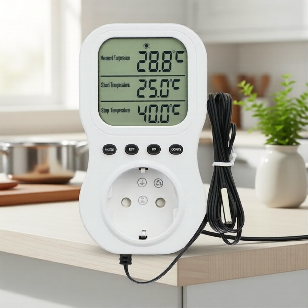 W2046 16A Tomada Termostato WiFi Inteligente, Plug Controlador de Temperatura Digital e Sensor NTC 3m, Interruptor