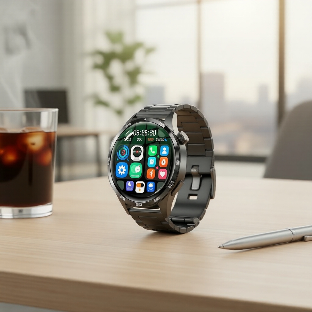 Smartwatch GT5 Pro 2026 para Homens, Display AMOLED, GPS, NFC, Monitor de Frequência Cardíaca