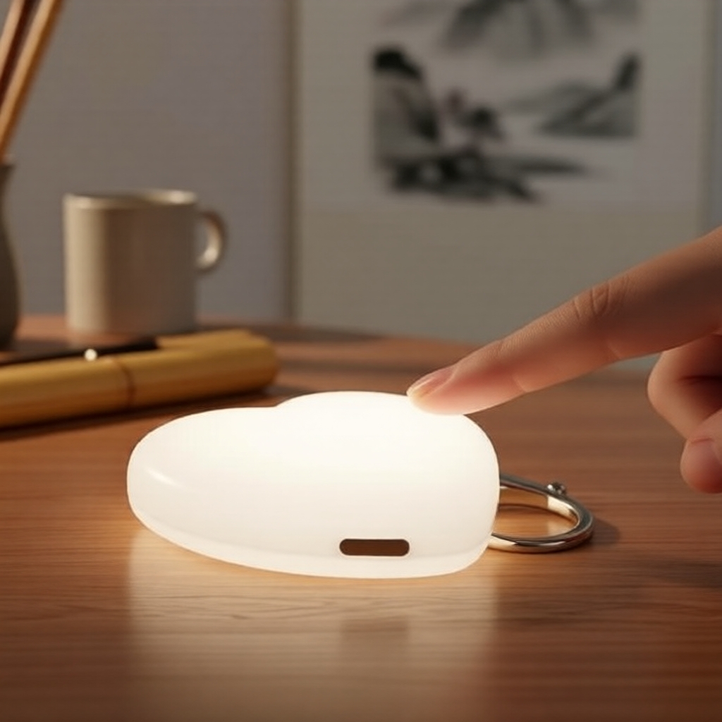 4 unidades de luz LED para bolsa com sensor de toque, pingente de coração, acende/apaga automaticamente, lanterna