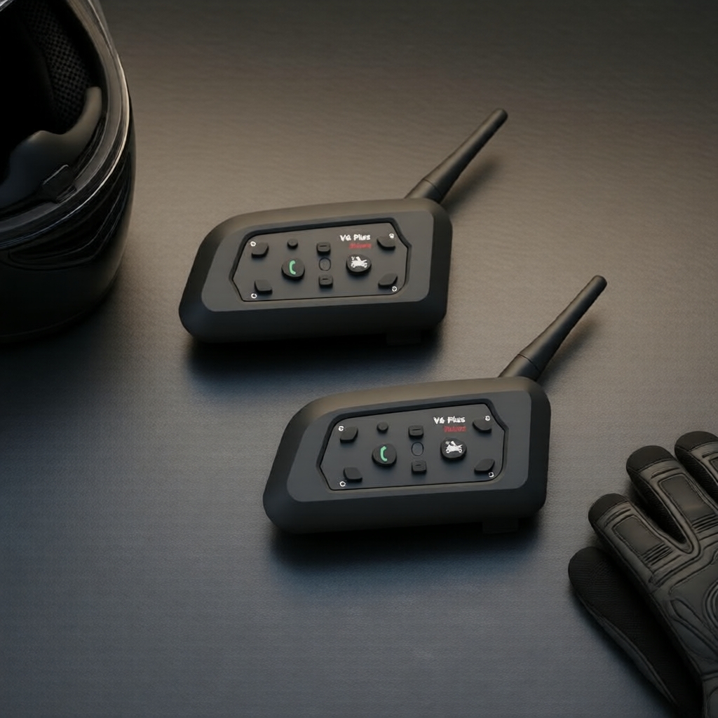 V6 Plus 1500m Capacete Intercomunicador Bluetooth Fone de Ouvido Redução de Ruído Sistema para Moto