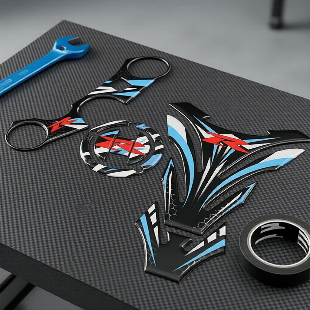 Adesivos Decalques de Tanque 3D para Suzuki GSXR 600 750 1000 K11 K8 K7, Protetor de Tanque de Combustível para