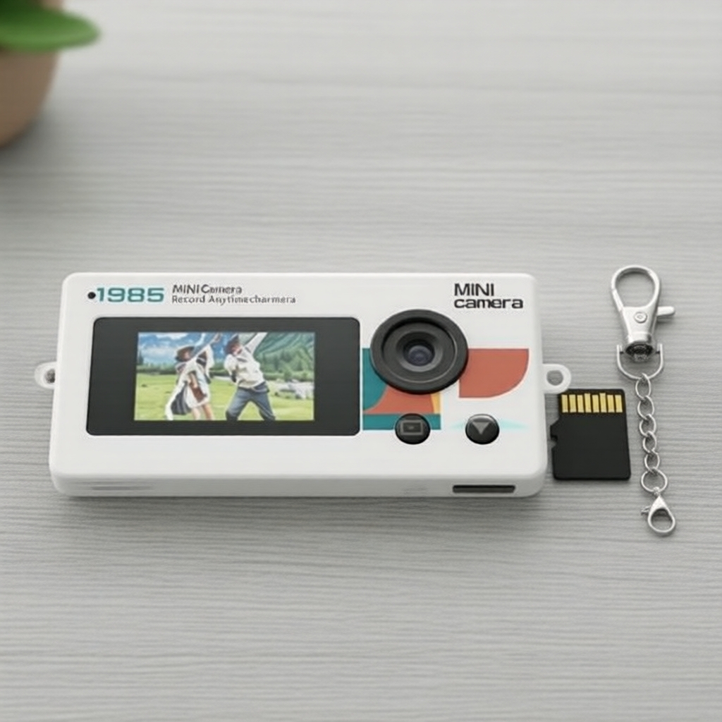 Chaveiro Micro Câmera Digital com Vídeo, Slot para Micro SD, Amuleto de Bolsa, para Adolescentes e Adultos, Muitas Cores