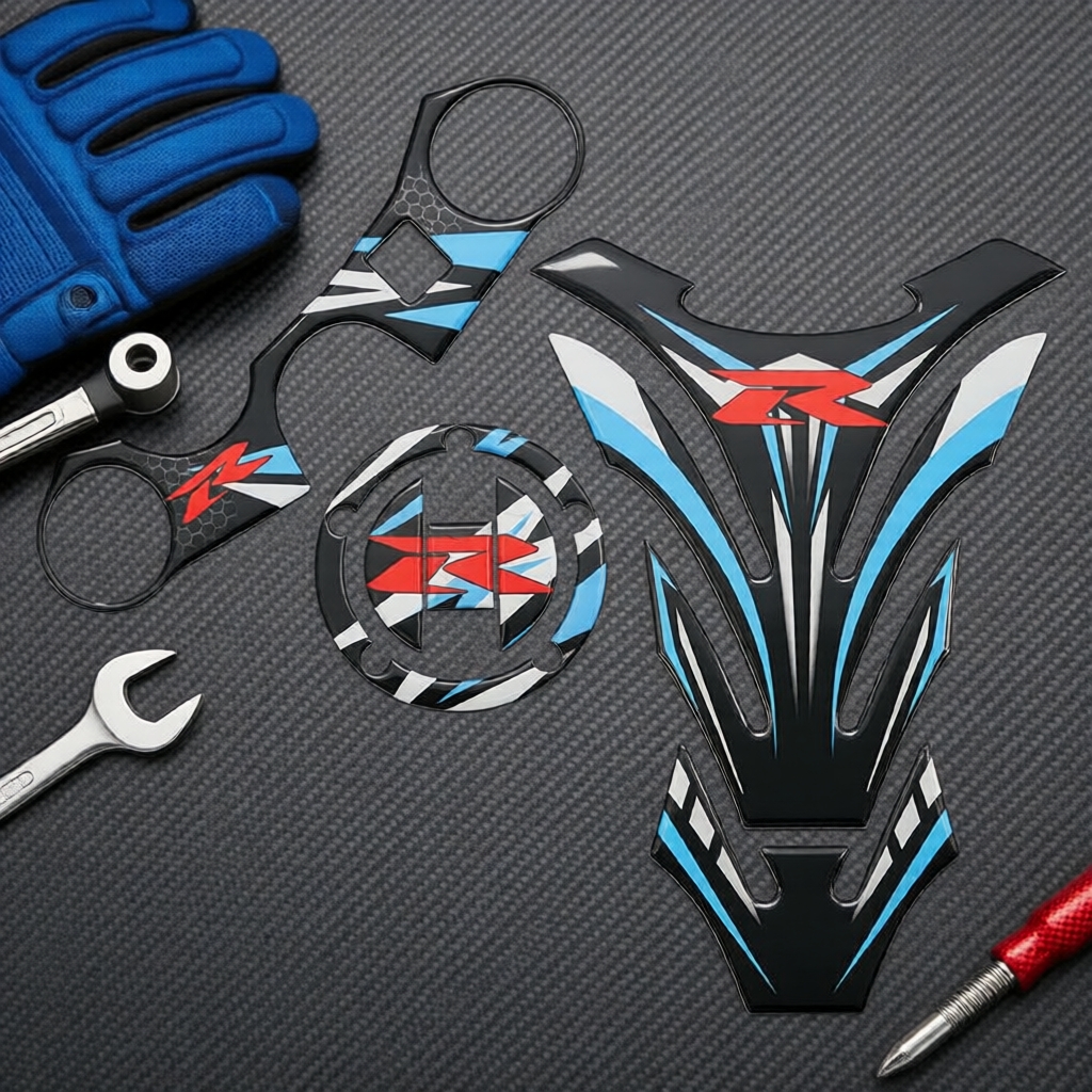 Adesivo de Tanque 3D para Suzuki GSXR 600 750 1000 K11 K8 K7, Protetor de Tanque Antiderrapante, Adesivo Protetor de