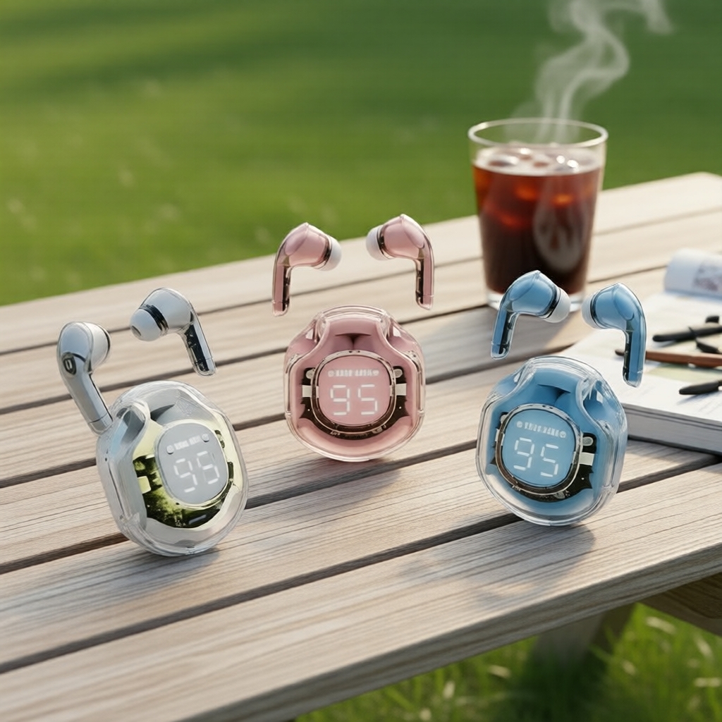 Fones de Ouvido Bluetooth Sem Fio T8 TWS, Headset Gamer Esportivo, Protetores Auriculares com Cancelamento Ativo de