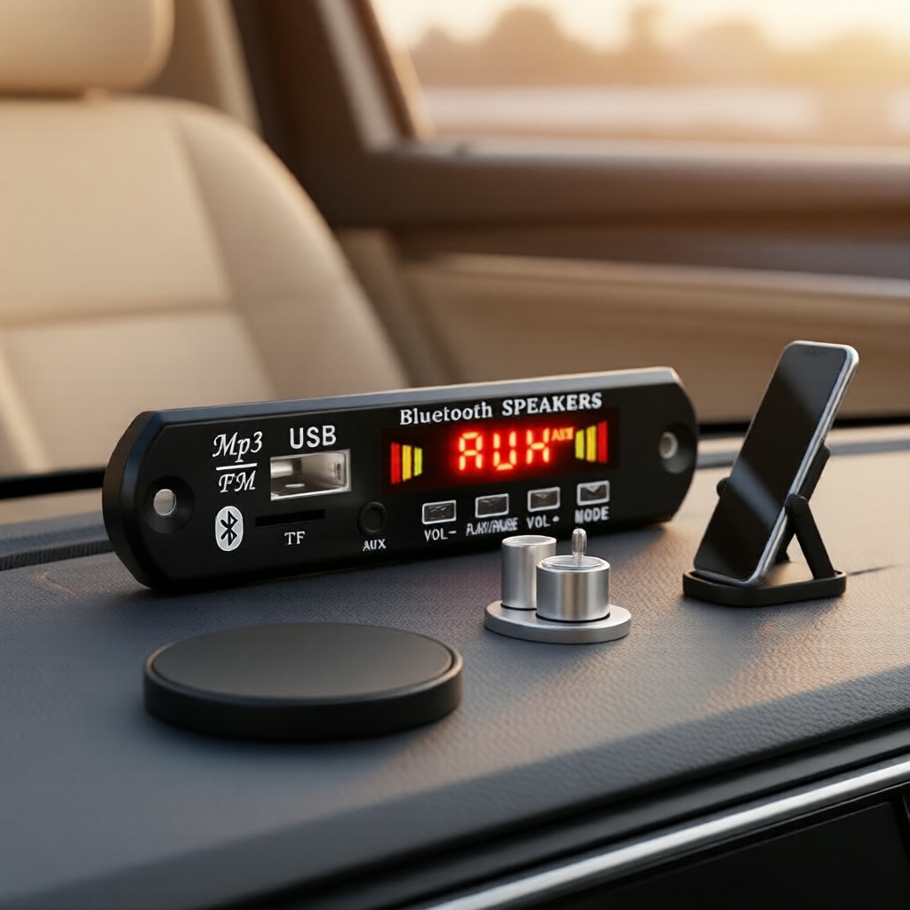 Placa amplificadora automotiva Hi-Res 80W, reprodutor Bluetooth BT5.0, saída para subwoofer, módulo rádio FM