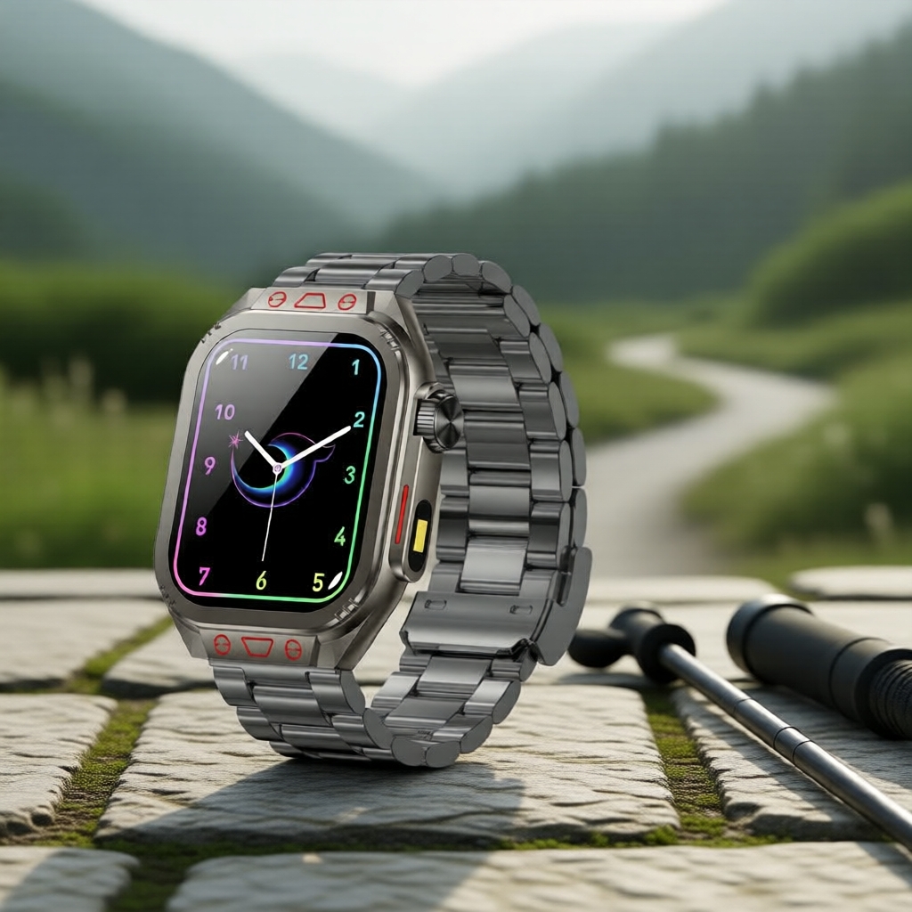 Relógio Esportivo Masculino 2.01 pol. Visor HD, Chamada Bluetooth, Lanterna LED, Pedômetro e Monitoração de Múltiplos
