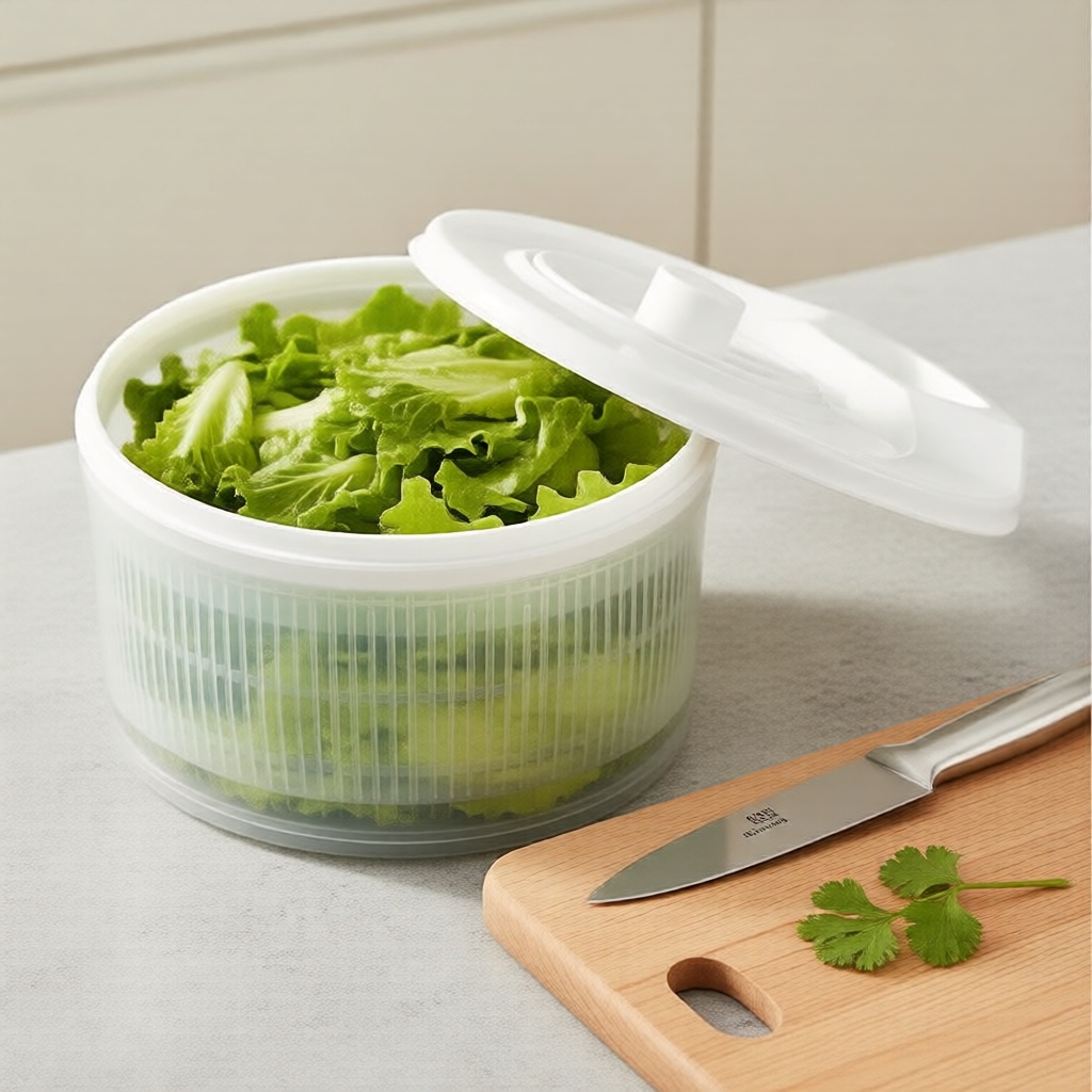 Centrífuga de Salada Manual Prática, Secador de Vegetais e Frutas para Uso Doméstico na Cozinha
