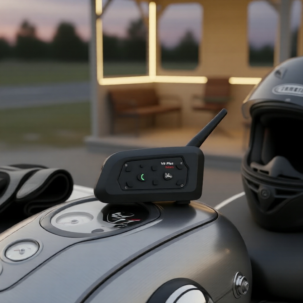 V6 PLUS 6 Via Interfone para Capacete em Modo Full Duplex, Alcance de 1500 m, Fone de Ouvido Bluetooth para Motocicletas
