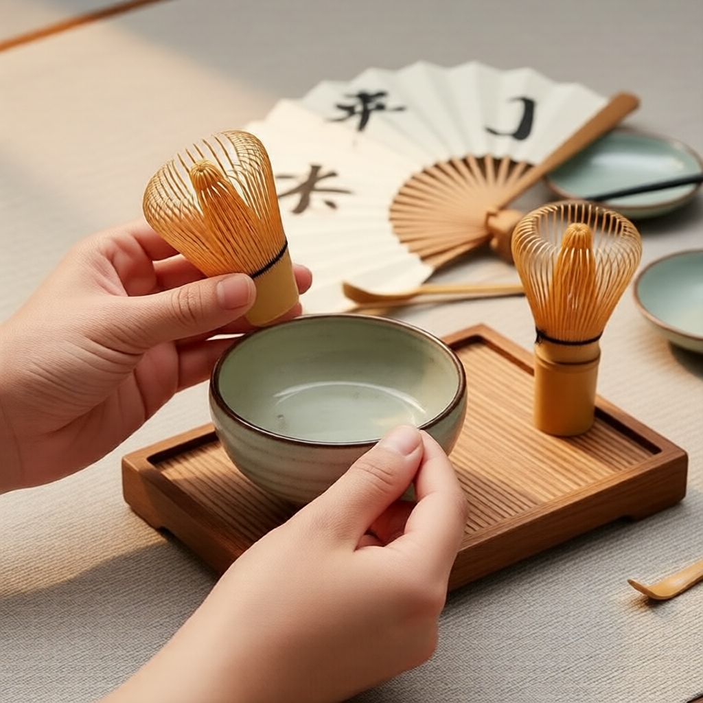 Batedor de Matcha Shin Chasen Feito à Mão, Bambu Premium para Preparo Diário na Cozinha