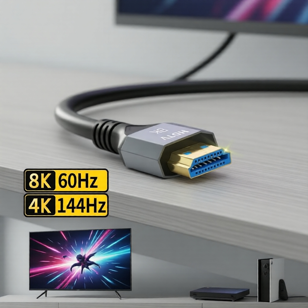 Cabo HDMI 2.1 8K para PS5/Xbox Series X, HDTV 60Hz, Notebooks, Adaptador Pro