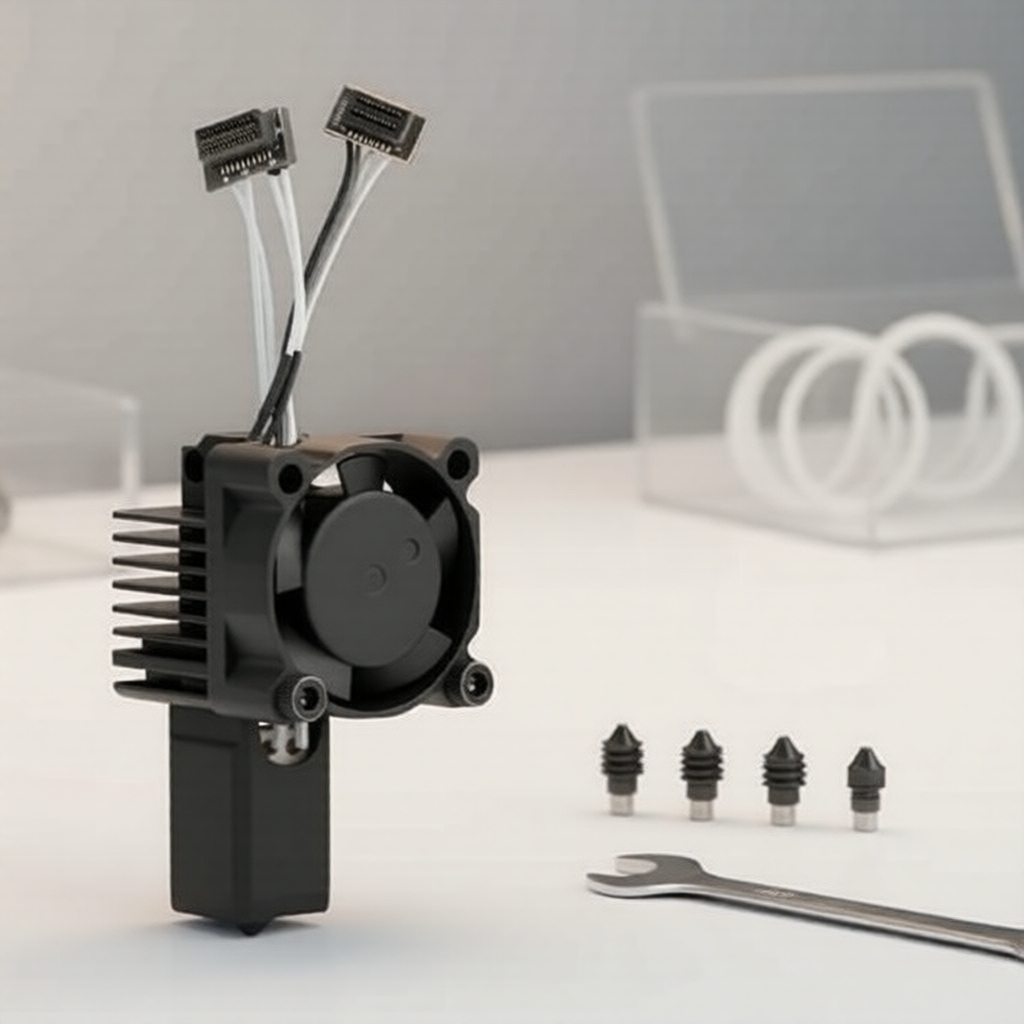 Kit de peças de reparo para Bambu Lab P1/P1P/P1S: Bloco extrusor Hotend com ventilador de resfriamento