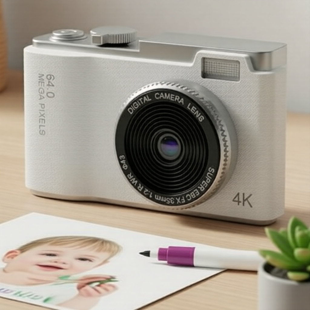 Câmera Digital 8X Zoom Digital 1080P, Compacta e Portátil para Uso Diário