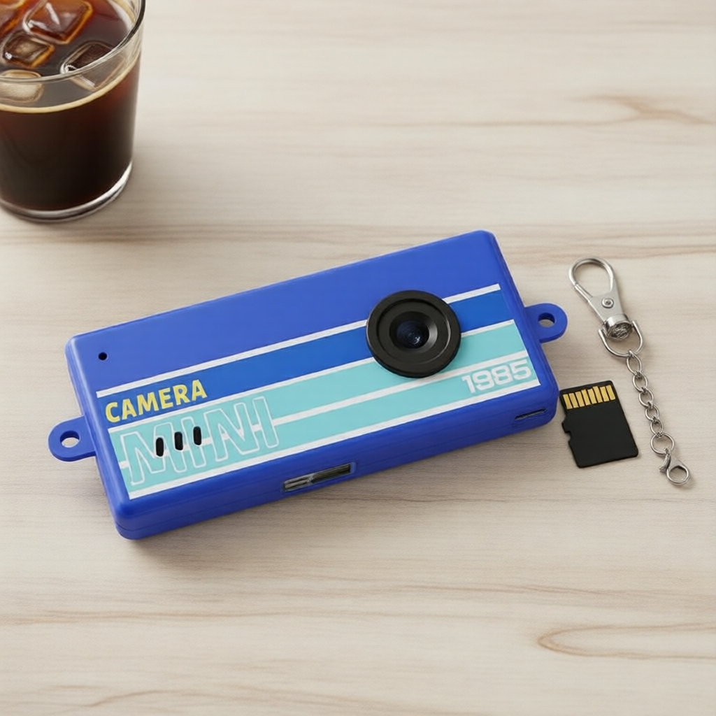 Câmera Mini Chaveiro 32GB, Câmera Digital Retrô HD 1080P - Ideal para Viagens e Diário de Estudos