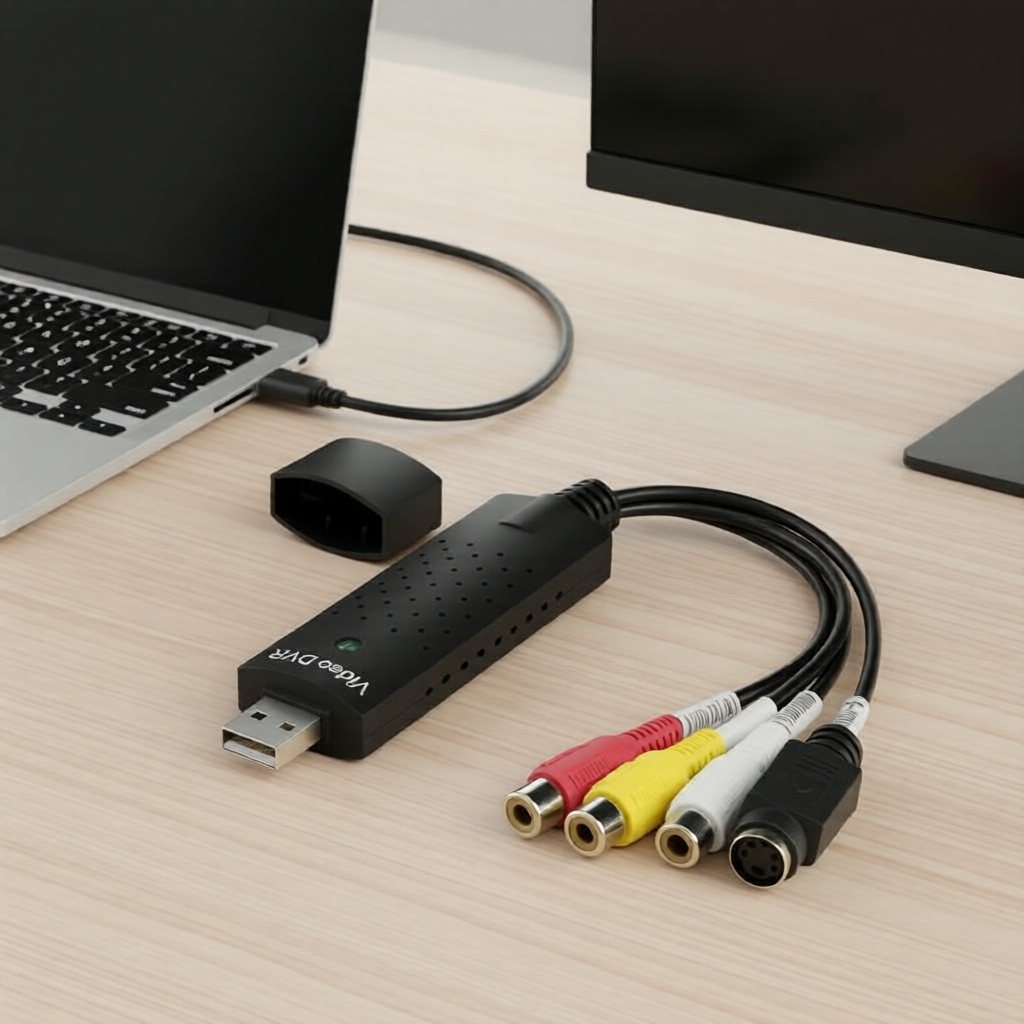 Gravador de vídeo USB 2.0 de áudio/vídeo de VHS/VCR/TV para HDMI digital, leitor de cartão, Windows 2000/XP/Vista–11 e