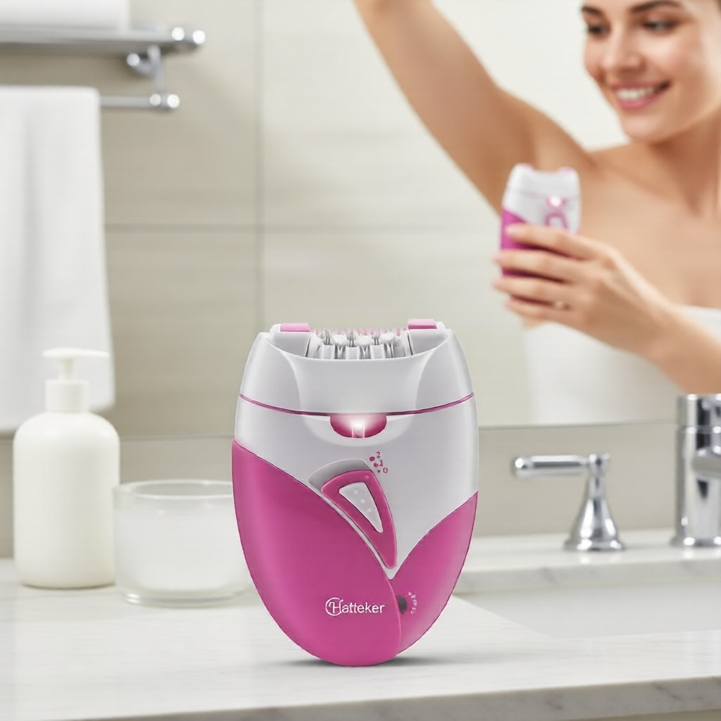 Hatteker Atualizado Depilador Elétrico com Rolo para Mulheres, Recarga USB, Epilador com Luz