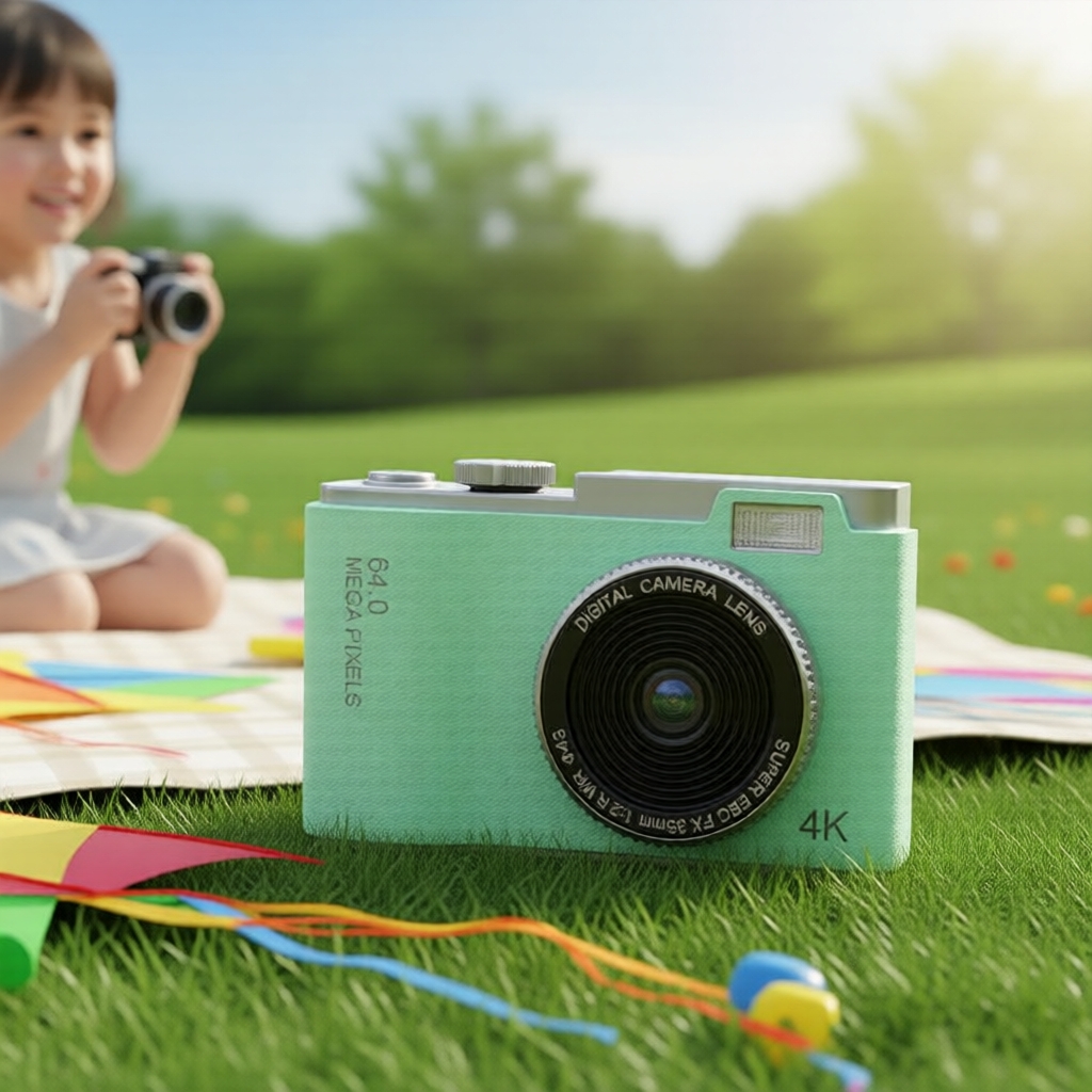 Câmera Infantil 48MP para Uso Externo: Tela de 2,4 pol., Autofoco, Vídeo 1080P, Jogos Divertidos