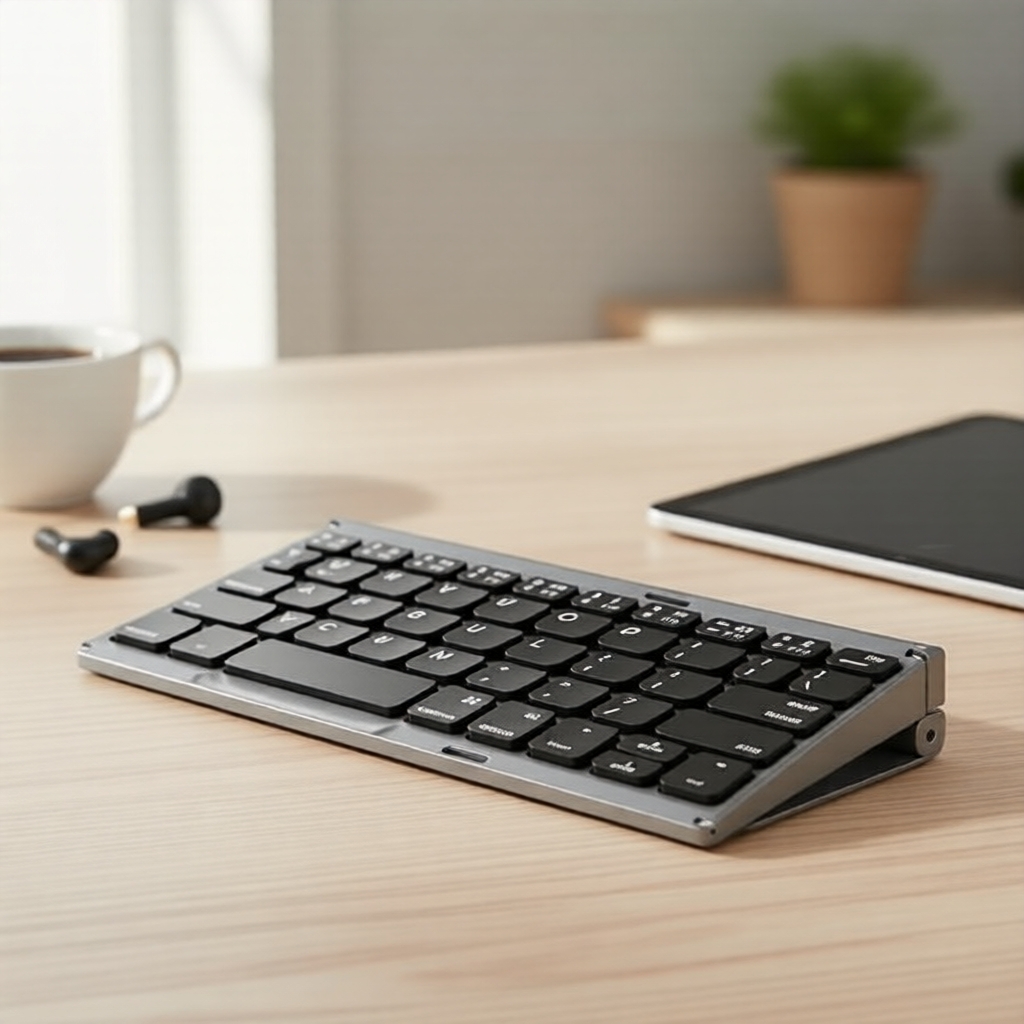 Teclado Bluetooth dobrável mini Jomama, recarregável e com teclado numérico, para uso em múltiplos dispositivos