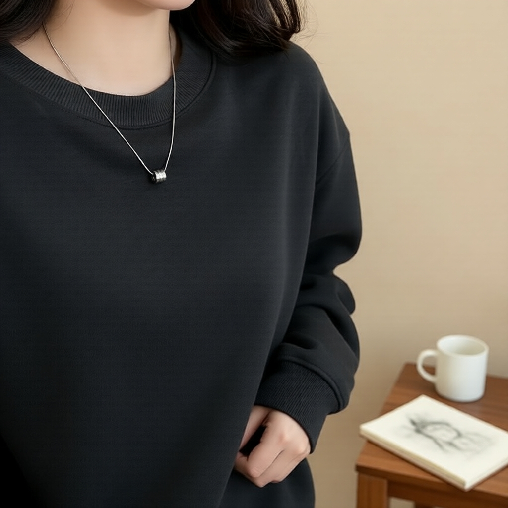 Colar feminino minimalista com pingente prateado de amuleto da sorte - joia de corrente de cintura estilo hip hop