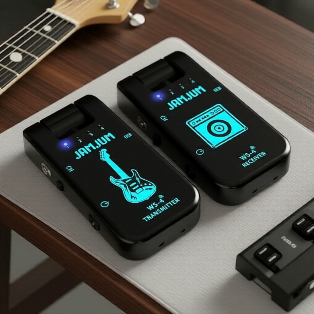 Transmissor e receptor sem fio para guitarra 2,4 GHz de baixa latência para instrumentos