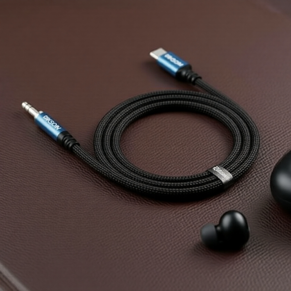 Adaptador USB-C para conector de áudio de 3,5 mm com microfone para iPhone 16, Samsung, laptop, kit de som HiFi