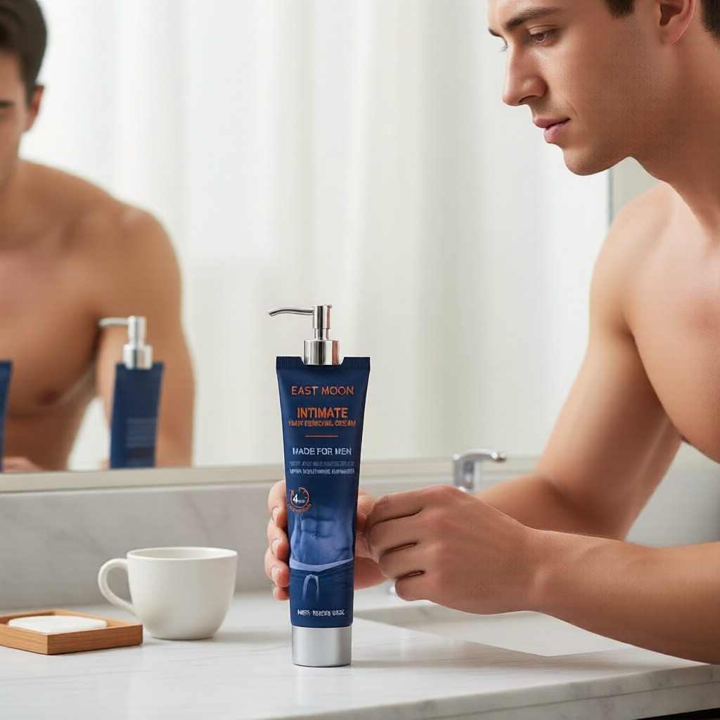 Creme Depilatório para a Região íntima Masculina EAST MOON, 100g Creme Suave de Remoção de Pelos