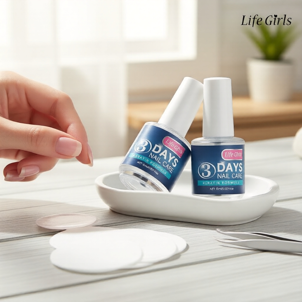 Óleo Reparador de Unhas Life Girls, Tratamento de Queratina Portátil para Unhas Fracas/Quebradiças, Nutrição em 3 Dias