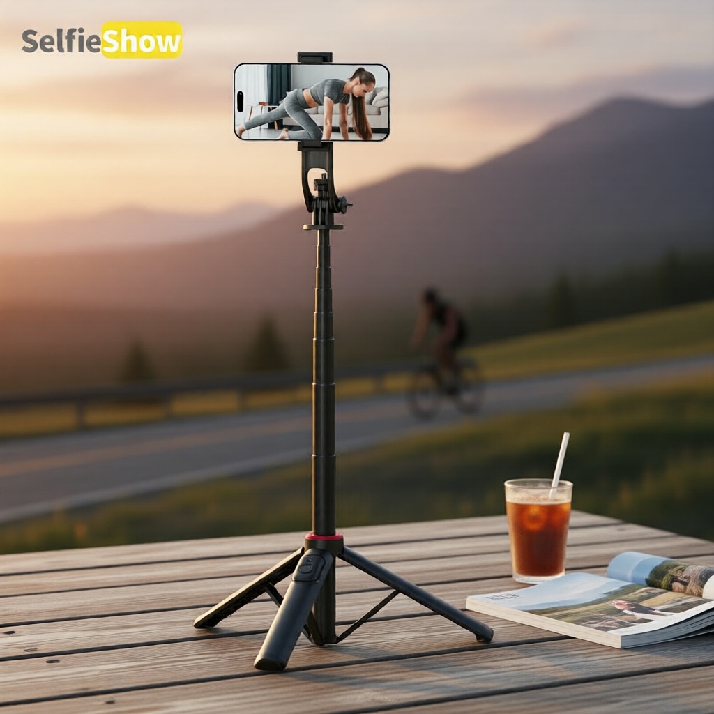 Tripé de Telefone Extensível com Controle Bluetooth Sem Fio e Suporte Removível, Design Resistente para Selfies no