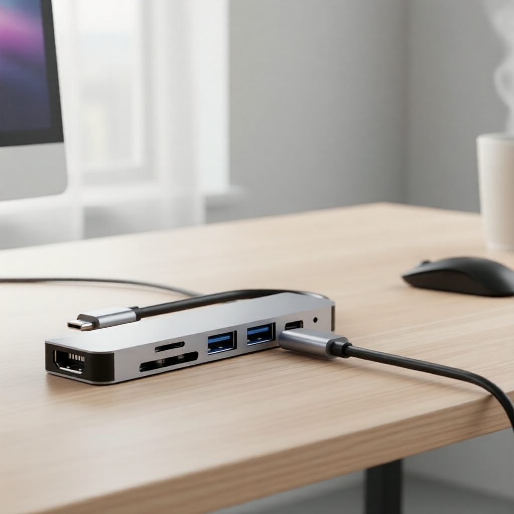 Hub USB-C 6 em 1 com 2 portas USB-C 87W PD, 2 USB 3.0, HDMI, leitor de cartão TF/SD para MacBook/Notebooks