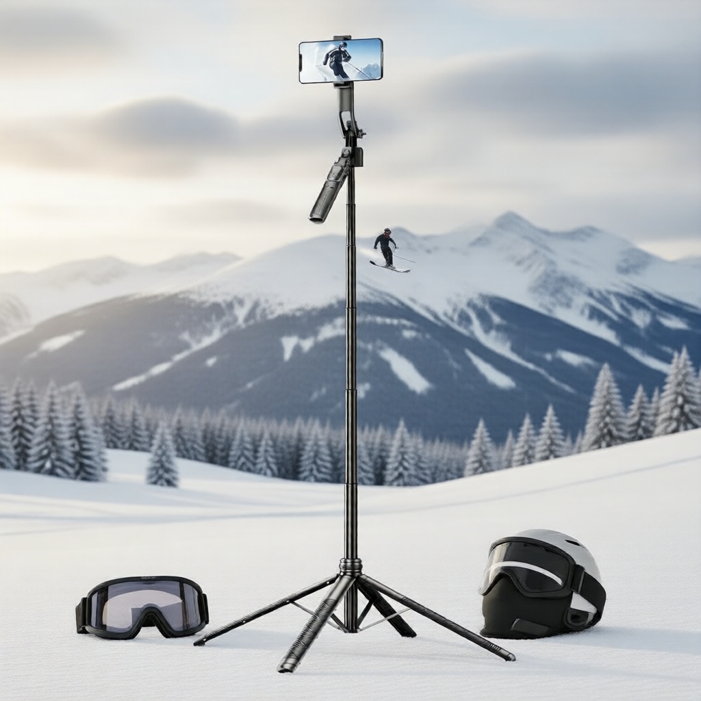  SELFIESHOW C17 Gimbal para Smartphone com Tripé Automático Giratório, Pegada Estabilizadora e Controle Bluetooth Sem