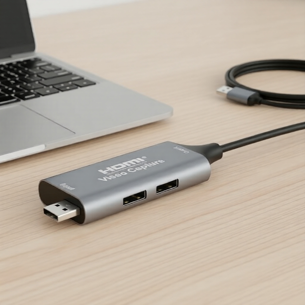 Placa de captura de vídeo compatível com HDMI 4K 2 em 1 USB 2.0 Tipo C para gravação de jogos