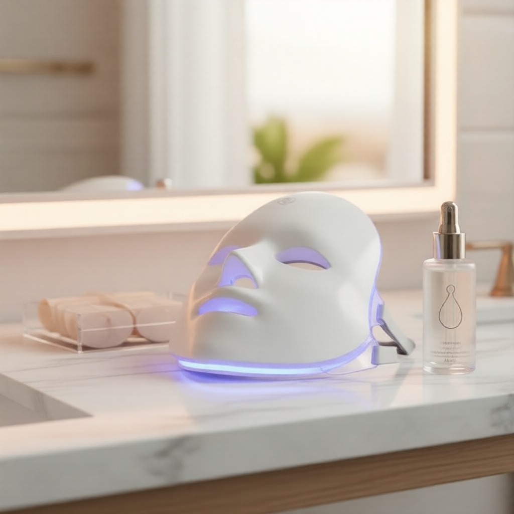 Máscara Facial de Terapia de Luz LED Coreana 7 Cores Dispositivo de Beleza