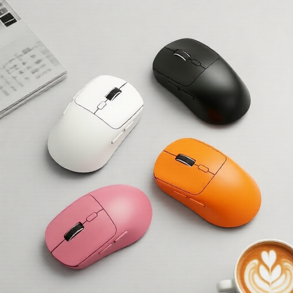 Mouse Sem Fio Silencioso Ergonômico, Bluetooth e 2.4GHz, Recarregável, Longa Duração de Bateria, Compatível com