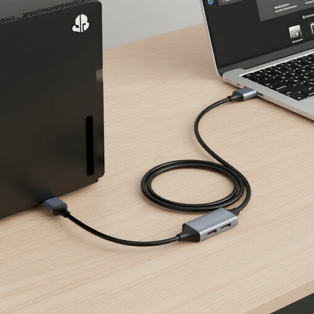 Placa de captura de vídeo 4K HDMI para USB-C 2 em 1 para gravação ao vivo Switch/Xbox/PS4/PS5