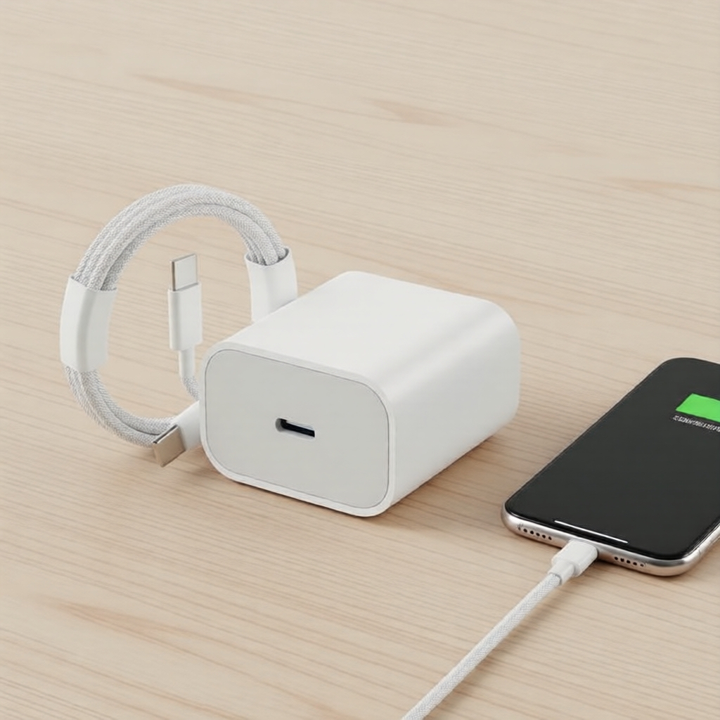 Adaptador de Energia USB-C 20W/30W com Entrega de Energia e Cabo de Carregamento Rápido para iPhone 14 Pro, iPad