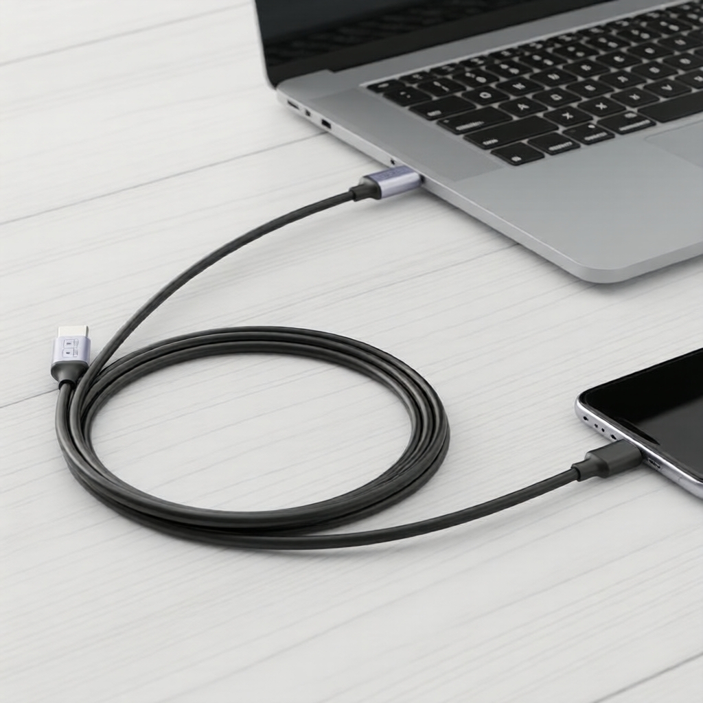 JEYI Carregador Rápido USB-A para USB-C 60W e Cabo de Transferência de Dados 10Gbps