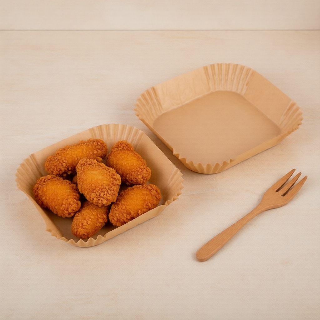 Forros de Papel para Fritadeira a Ar Sem Odor, Resistentes a Óleo, Descartáveis e Sem Limpeza para Uso Doméstico