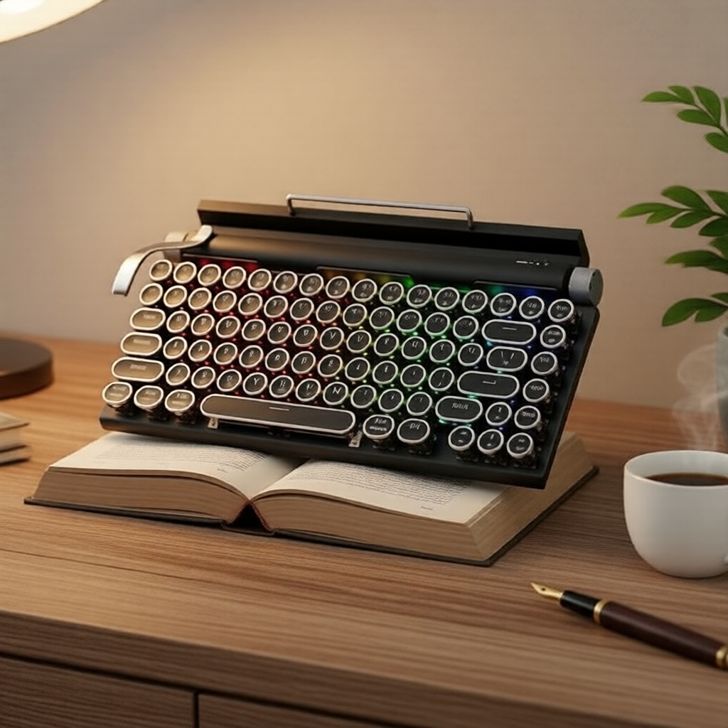 Teclado Bluetooth Mecânico Compacto para iPad, Tablet e Android