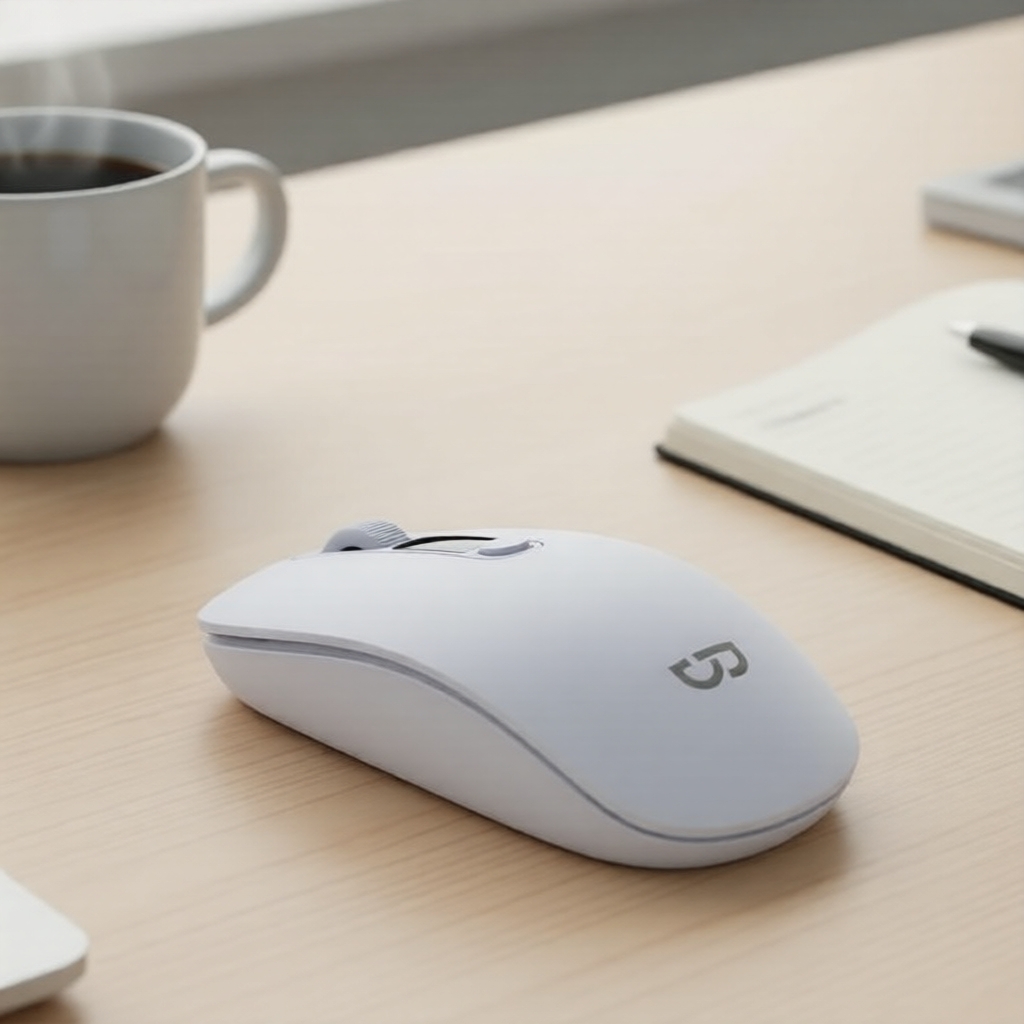 Mouse Sem Fio GOOJODOQ Silencioso – Display Digital, USB e Bluetooth, 4 Níveis de DPI