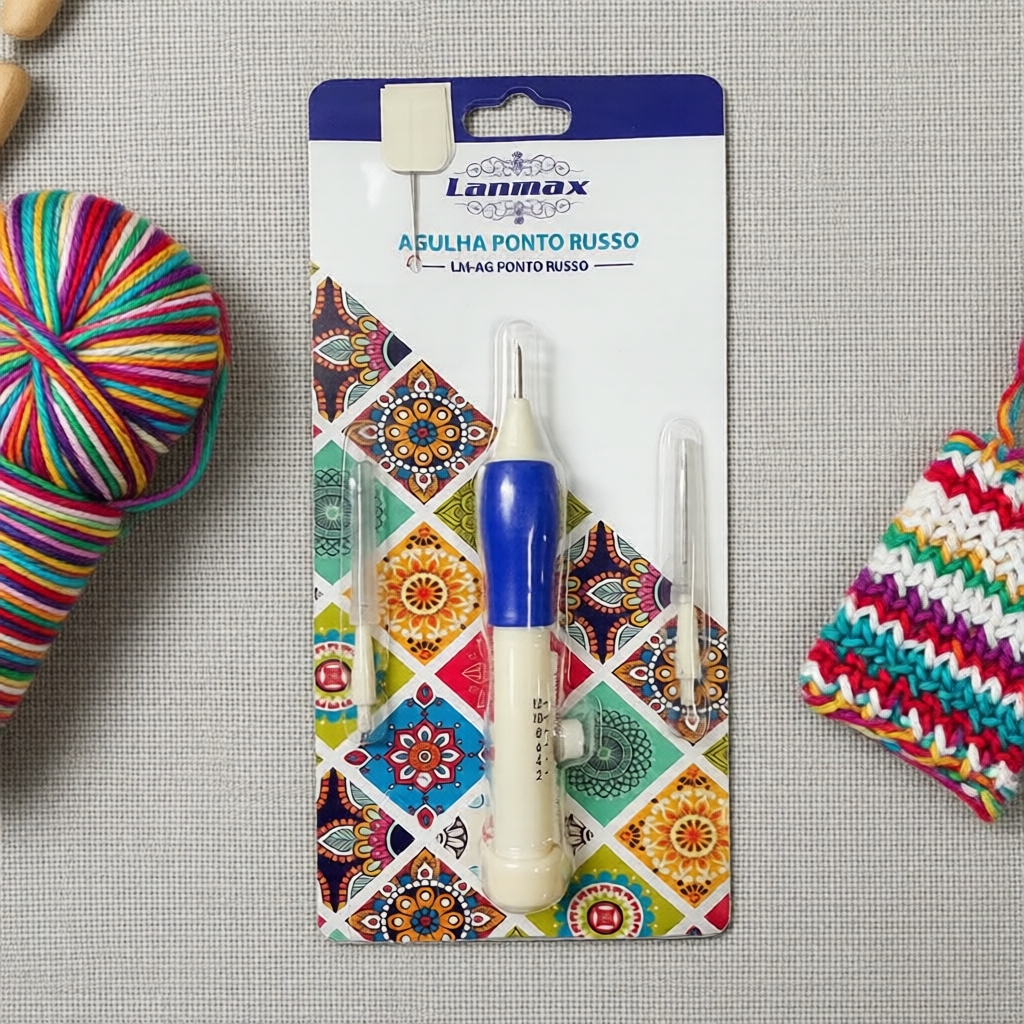 Kit de Agulha de Bordado Russa Lanmax LM-AG, Ajustável em 12 Níveis para Iniciantes e Especialistas