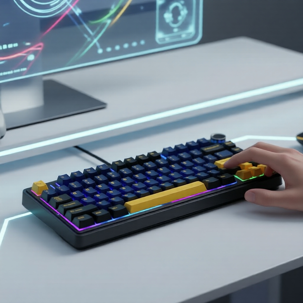 Teclado Mecânico Sem Fio Aula F75 75%, Retroiluminado RGB, Hot-Swap, Greywood Pré-Lubrificado, 2,4 GHz/BT5.0/Type-C