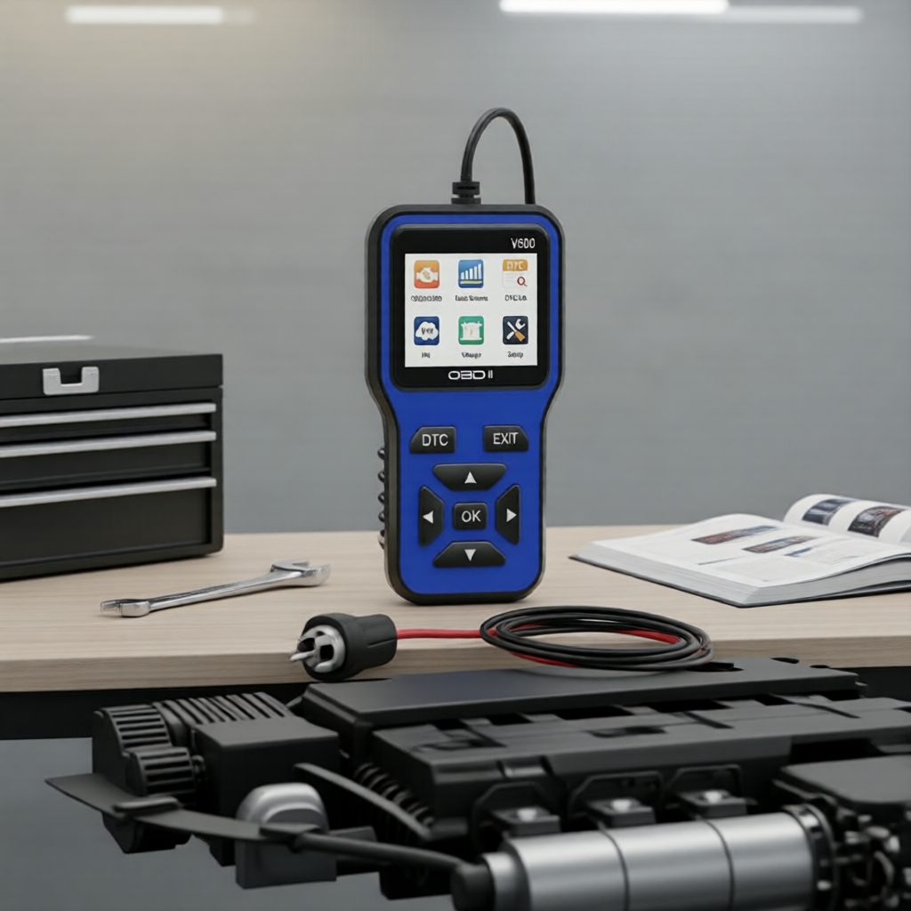 Leitor de Código de Carro V500 OBD2 - Scanner de Diagnóstico Rápido para Teste de Motor e ABS