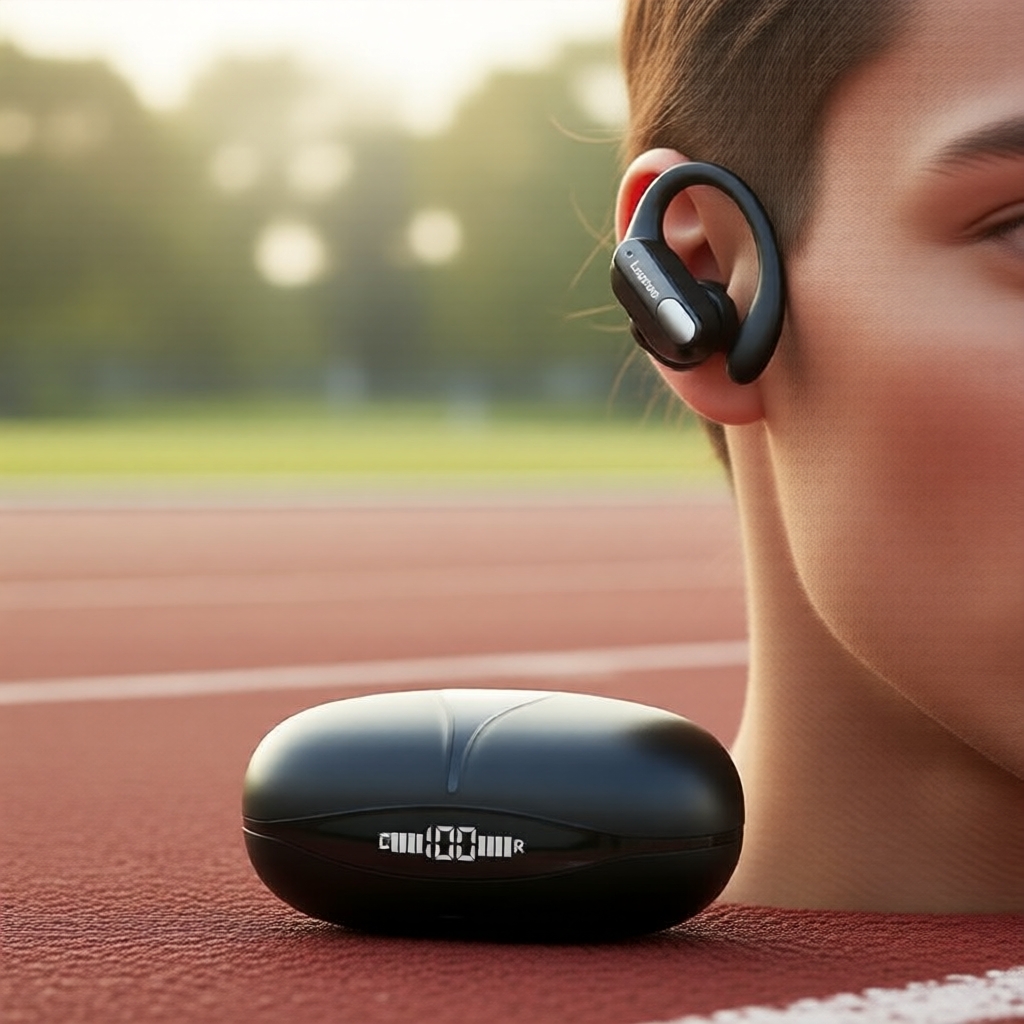 Fones de Ouvido Lenovo XT80 com Gancho Auricular Sem Fio, Fones Bluetooth com Cancelamento de Ruído e Microfone,